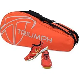 Gowin Badminton Shoe Smash Red Size-1 with Triumph Badminton Bag 303 Orange/Grey
