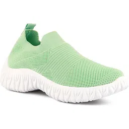 Green Fair Play Knitted Chunky Running Sneakers Sneakers For Women