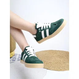 Green Smart Casual Shoes For Women & Girls Sneakers For Women