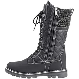 Grey Criss Cross Style Women Winter Snowboots-41