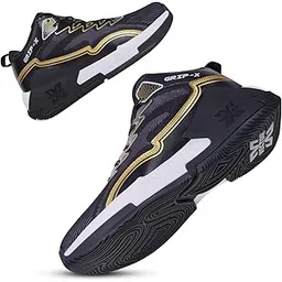 Grip-X Mens Basketball Shoe/Sneakers Knitted Upper + Rubber Outsole Indoor & Outdoor Court Shoes Provide Ultimate Comfort, Lightweight, Reliable Grip for Sports Players