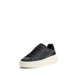 Guess Men Black Printed Lace-up Sneakers
