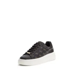 Guess Men Dark Brown Printed Lace-up Sneakers
