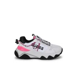 Guess White Lace-Ups Printed Sneakers