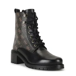 Guess Women's Black & Brown Ochre Derby Boots
