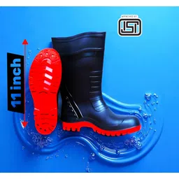 Gumboot for men ISI CERTIFIED Puncture Tear Resistant AntiSlip Safety Gumboots Boots For Men