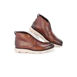 Harrykson London Men Leather Mid-Top Desert Boots