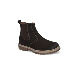 Harrytech London Men Genuine Leather Mid-Top Chelsea Boots