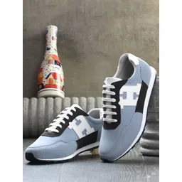 Harvard Men Blue & Black Printed Sneakers