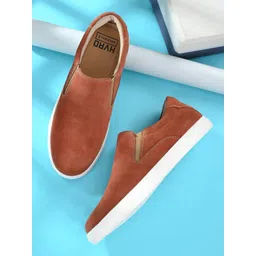 Harvard Men Peach Coloured Lightweight Mesh Slip On Sneakers