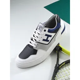 Harvard Men White & Black Colourblocked Lightweight Comfort Insole Basics Sneakers