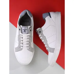 Harvard Men White And Grey Colourblocked Lightweight Sneakers
