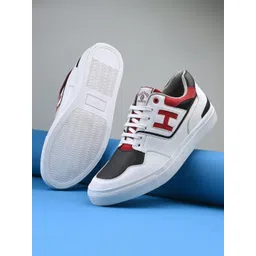 Harvard Men White & Red Colourblocked Lightweight Comfort Insole Basics Sneakers