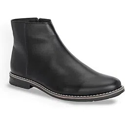 Height Increasing Elevator Chelsea Boots for Men | 3 Inch Height Increase (1.25" Outer Heel + 1.75" Invisible Insole) | Synthetic Leather Mid-Top Slip-On Boots | Cushioned Footbed & TPR Outsole