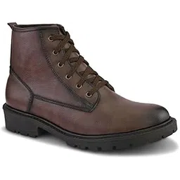 Height Increasing Elevator Lace-Up Casual Boots | 3 Inch Taller (1 Inch Outer Sole + 2 Inch Invisible Insole) | Synthetic Leather Block-Heeled Ankle Shoes | Durable TPR Sole