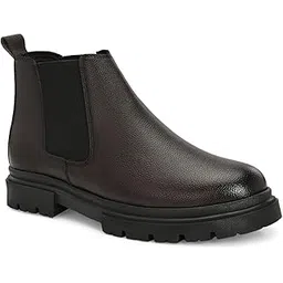 Height Increasing Shoes for Men Elevator Mid High Chelsea Boots with 3 Inch Height Increase (1.25 Inch Outer Heel & 1.75Invisible Insole)