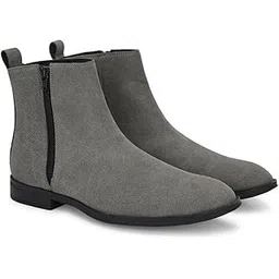 Height Increasing Shoes for Men’s Black Solid Chelsea Boots with Zip Fastening & Back Detail – Faux Leather, Cushioned Insole with Total 3 Inch Height Increase (1.25 Inch Outer Heel and 1.75 Inch Invisible Insole)