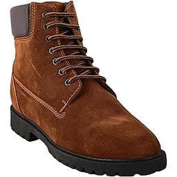 Height Increasing Suede Leather Ankle Boots for Men - 3 Inches