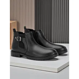 HERE&NOW Men Block-Heeled Chelsea Boots