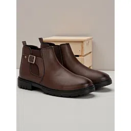 HERE&NOW Men Block-Heeled Chelsea Boots