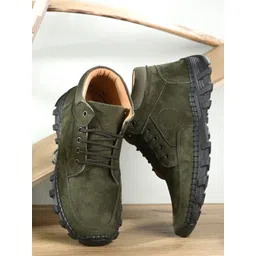 HERE&NOW Men Round Toe Lace-Ups Boots