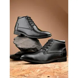 HERE&NOW Men Round Toe Lace-Ups Regular Boots