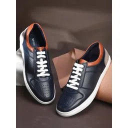 HERE&NOW Men Round Toe Lightweight Lace-Ups Colourblocked Sneakers
