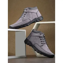 HERE&NOW Men Solid Block-Heeled Regular Boots