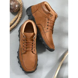 HERE&NOW Men Solid Lace Up Causal Boots