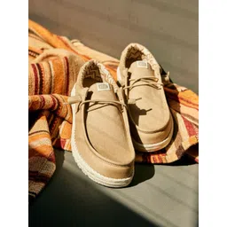 HEYDUDE Wally Stretch Canvas Men Colourblocked Round Toe Slip-On Sneakers Shoes