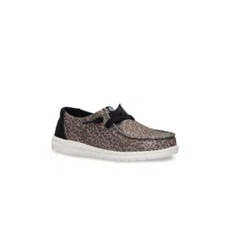 HEYDUDE Women Wendy Sparkle Animal Slip-On Stretch Lace Sneakers