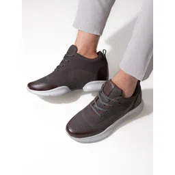 Hi Toes Men Perforated Hidden Elevator Height increasing High-Top Sneakers