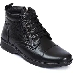 High Ankle Genuine Leather Shoes For Men ZA-1165 | Super Comfortable Anti-slip Hiking Boots With Cushioned Insole