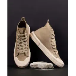 High-Top Canvas Lace-Up Sneakers