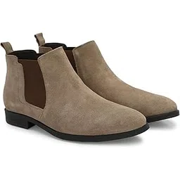 High Top Chelsea Boots for Men's/Slip On Wearable Anti-Slip Leather Boots for Office/Fashionable Ankle Boots for Men