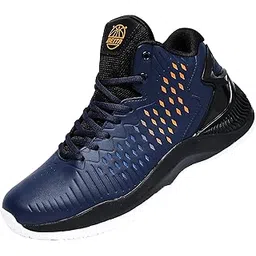 High Upper Basketball Shoes Sneakers Men Breathable Sports Shoes Anti Slip Blue