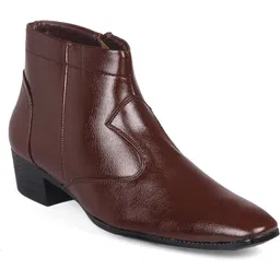 Hight Increasing British Brown Slip-on Boots For Men Boots For Men