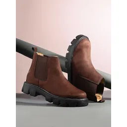 Hirels Men Chunky Sole Chelsea Boots