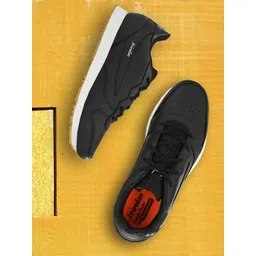 HIROLAS Men Black Synthetic Running Shoes