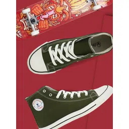 HIROLAS Men Colourblocked Mid-Top Sneakers