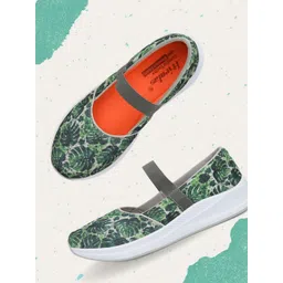 HIROLAS Women Mesh Printed Memory Foam Walking Shoes