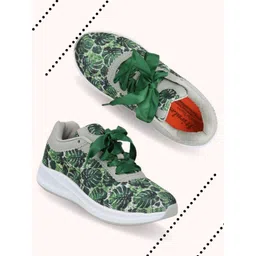 HIROLAS Women Printed Mesh Memory Foam Walking Shoes