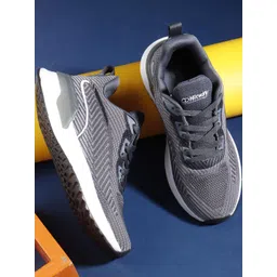 HITWAY Grey Melange Non-Marking Mesh Walking Sports Shoes