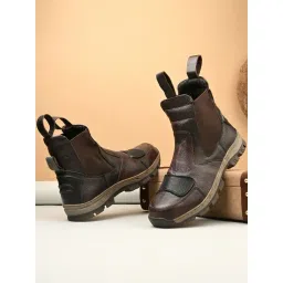 Hoversole Men's Kaze Cocoa Steel Toe Multi-Functional Biker Boots