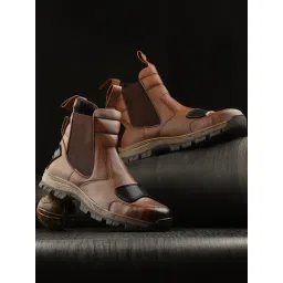 Hoversole Men's Kaze Tan Steel Toe Multi-Functional Biker Boots