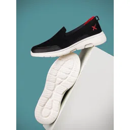 HRX by Hrithik Roshan Men Black & Red Cushioning PSI Mesh Walking Shoes