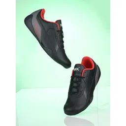 HRX by Hrithik Roshan Men Black & Red Lightweight Motorsports Sneakers