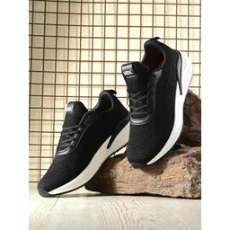 HRX by Hrithik Roshan Men Black Mesh Memory Foam Running Non-Marking Shoes