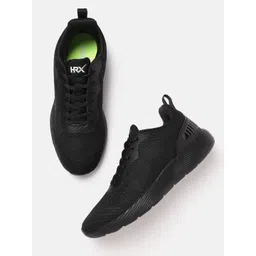 HRX by Hrithik Roshan Men Black Woven Design Sneakers