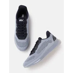 HRX by Hrithik Roshan Men Blue Woven Design Sneakers